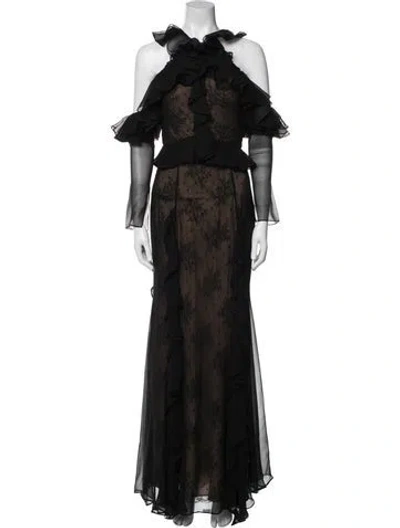 Pre-owned Jason Wu Collection Silk Long Dress In Black