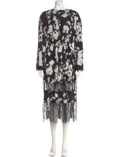 Pre-owned Jason Wu Collection Silk Long Dress In Black