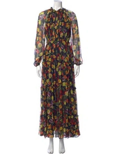 Pre-owned Jason Wu Collection Silk Long Dress In Black