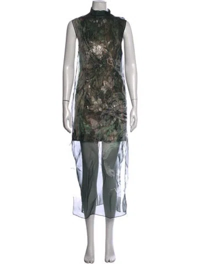 Pre-owned Jason Wu Collection Silk Long Dress In Green