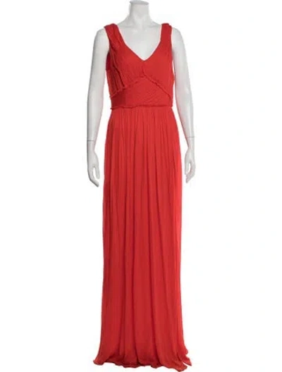 Pre-owned Jason Wu Collection Silk Long Dress In Red