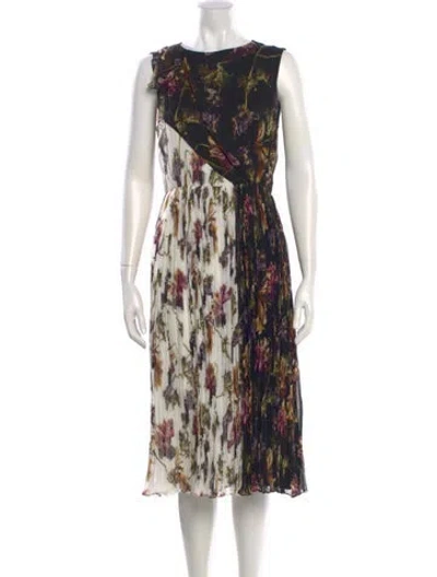 Pre-owned Jason Wu Collection Silk Midi Length Dress In Black