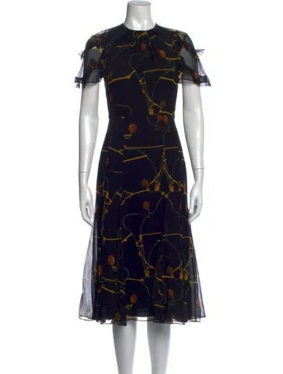 Pre-owned Jason Wu Collection Silk Midi Length Dress In Black