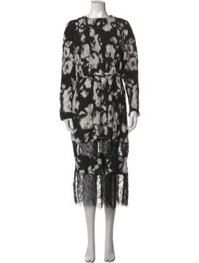 Pre-owned Jason Wu Collection Silk Midi Length Dress In Black