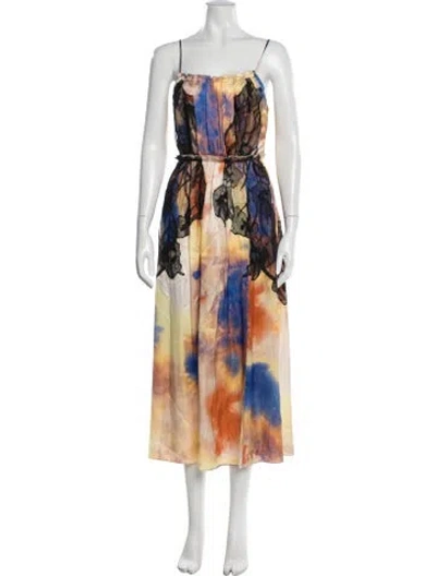 Pre-owned Jason Wu Collection Silk Midi Length Dress In Blue