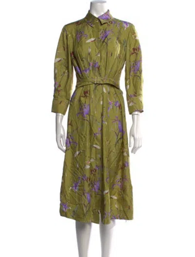 Pre-owned Jason Wu Collection Silk Midi Length Dress In Green