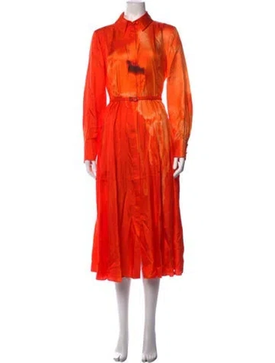 Pre-owned Jason Wu Collection Silk Midi Length Dress In Orange