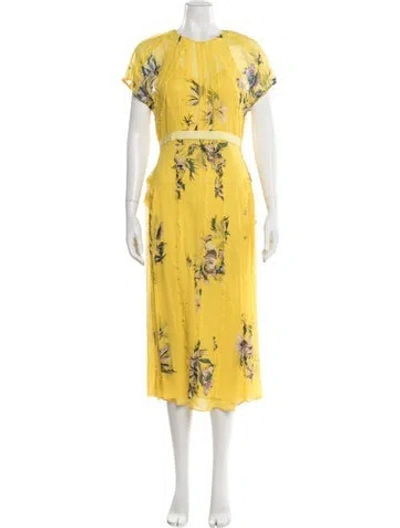 Pre-owned Jason Wu Collection Silk Midi Length Dress W/ Tags In Yellow