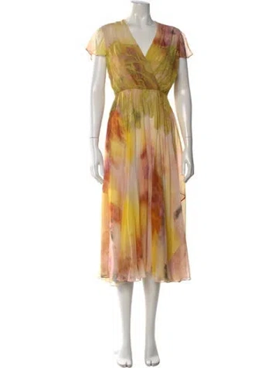 Pre-owned Jason Wu Collection Silk Midi Length Dress W/ Tags In Yellow