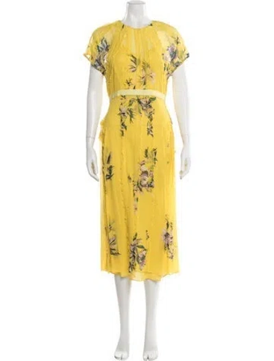 Pre-owned Jason Wu Collection Silk Midi Length Dress W/ Tags In Yellow