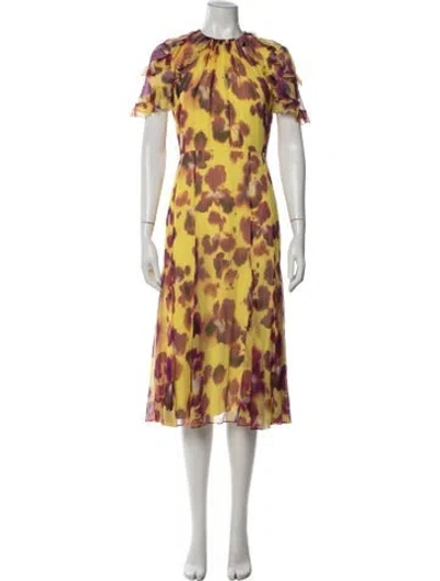 Pre-owned Jason Wu Collection Silk Midi Length Dress In Yellow