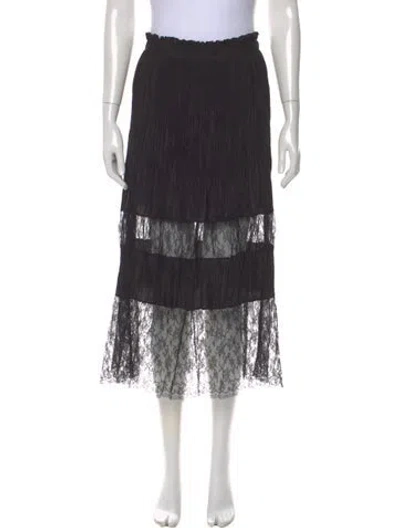 Pre-owned Jason Wu Collection Silk Midi Length Skirt In Black