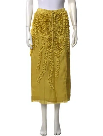 Pre-owned Jason Wu Collection Silk Midi Length Skirt In Green