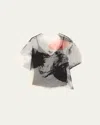 Jason Wu Collection Silk Organza Oversized T-shirt With Artwork By Tong In Calico Multi