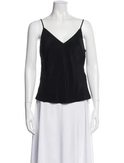 Pre-owned Jason Wu Collection Silk V-neck Top In Black