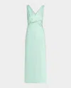 Jason Wu Collection Sleeveless Bias-cut Crepe Satin Maxi Dress In Green