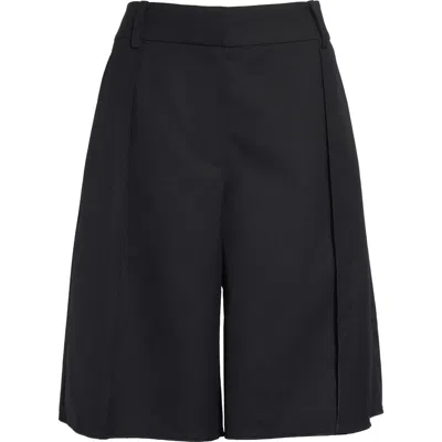 Jason Wu Collection Slubbed Suiting Wool Bermuda Shorts In Black