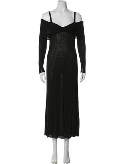 Pre-owned Jason Wu Collection Square Neckline Long Dress In Black