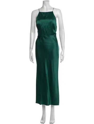 Pre-owned Jason Wu Collection Square Neckline Long Dress In Green
