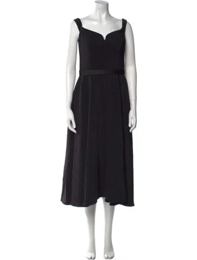 Pre-owned Jason Wu Collection Square Neckline Midi Length Dress In Black