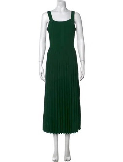 Pre-owned Jason Wu Collection Square Neckline Midi Length Dress In Green