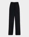 Jason Wu Collection Straight Pant With Side Overlap Soft Crepe In Black