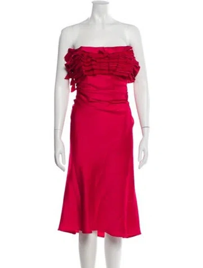 Pre-owned Jason Wu Collection Strapless Midi Length Dress W/ Tags In Pink