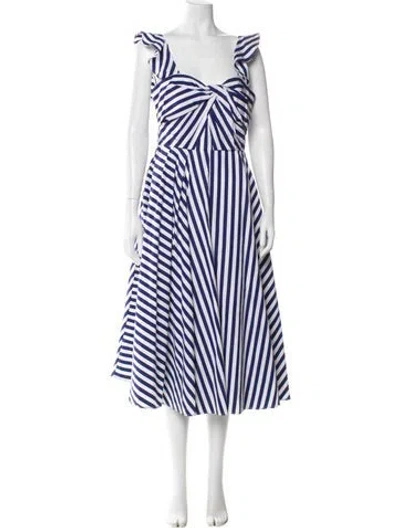 Pre-owned Jason Wu Collection Striped Midi Length Dress In Blue