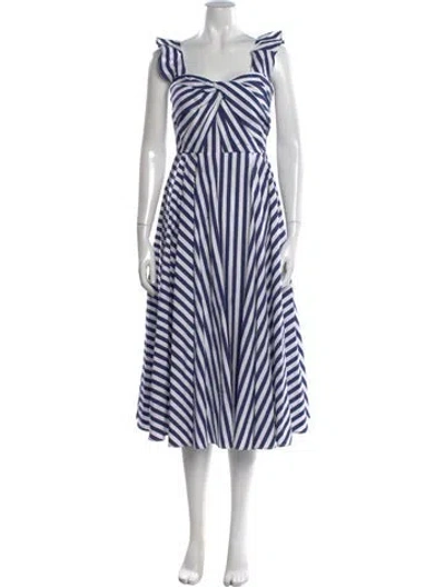 Pre-owned Jason Wu Collection Striped Midi Length Dress In Blue