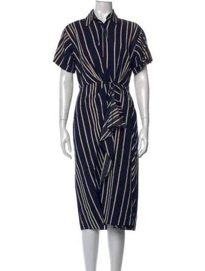 Pre-owned Jason Wu Collection Striped Midi Length Dress In Blue
