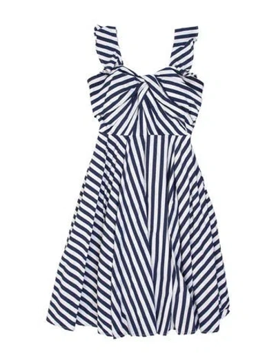 Pre-owned Jason Wu Collection Striped Midi Length Dress In Blue/white