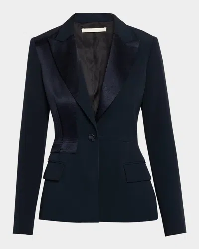 Jason Wu Collection Tailored Satin-trim Blazer In Blue