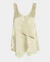 Jason Wu Collection Tank Top With Front Extension Overlap In Pistachio