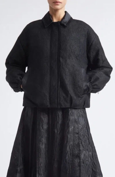 Jason Wu Collection Textured Fray Jacquard Jacket In Black