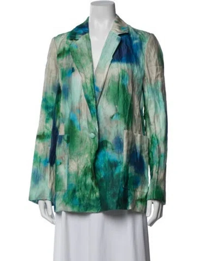 Pre-owned Jason Wu Collection Tie-dye Print Blazer In Green
