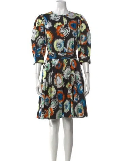 Pre-owned Jason Wu Collection Tie-dye Print Knee-length Dress In Black