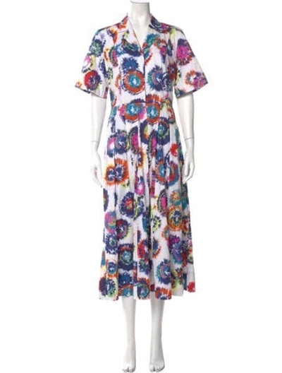 Pre-owned Jason Wu Collection Tie-dye Print Long Dress In White