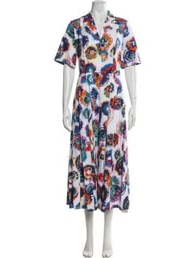 Pre-owned Jason Wu Collection Tie-dye Print Midi Length Dress W/ Tags In White