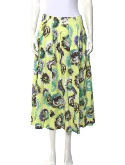 Pre-owned Jason Wu Collection Tie-dye Print Midi Length Skirt In Yellow