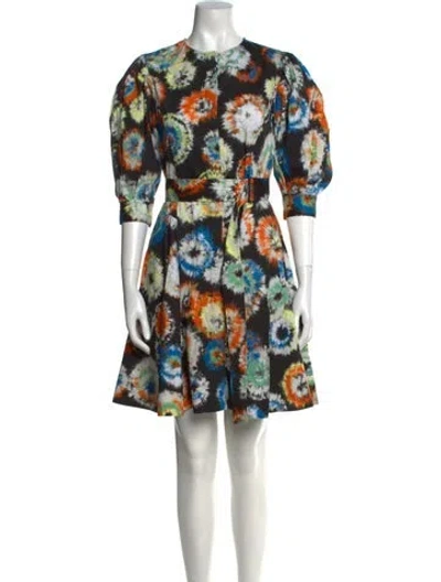 Pre-owned Jason Wu Collection Tie-dye Print Mini Dress In Black