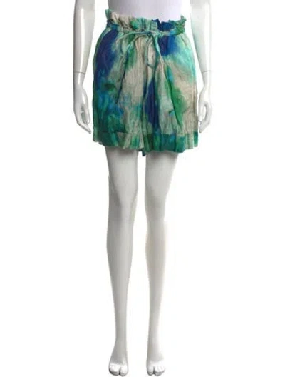 Pre-owned Jason Wu Collection Tie-dye Print Mini Shorts In Green