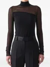 Jason Wu Collection Turtleneck Top In Black
