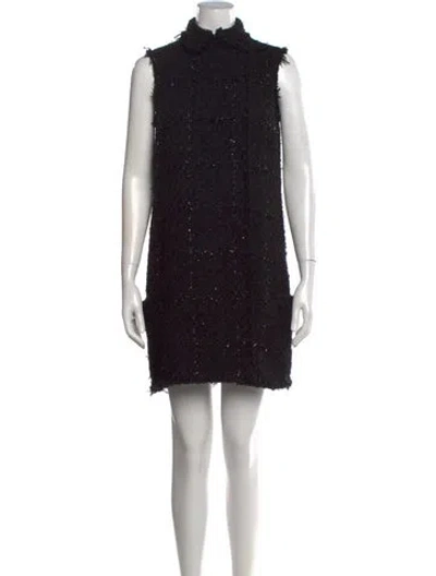 Pre-owned Jason Wu Collection Tweed Pattern Mini Dress In Black