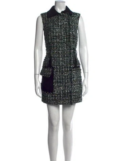 Pre-owned Jason Wu Collection Tweed Pattern Mini Dress In Black/pink