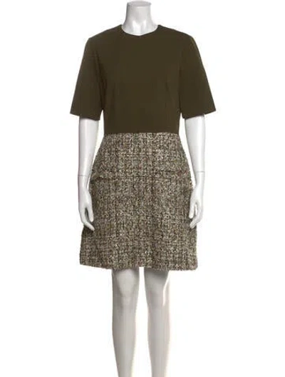 Pre-owned Jason Wu Collection Tweed Pattern Mini Dress In Green