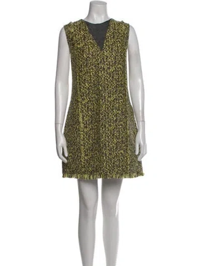 Pre-owned Jason Wu Collection Tweed Pattern Mini Dress W/ Tags In Green