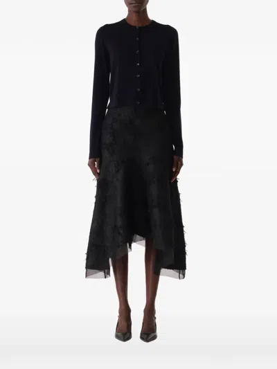 Jason Wu Collection Twill-back Cardigan In Black