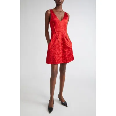 JASON WU COLLECTION JASON WU COLLECTION V-NECK CRUSHED SATIN MINIDRESS