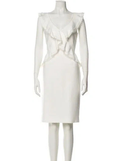 Pre-owned Jason Wu Collection V-neck Knee-length Dress In Neutral