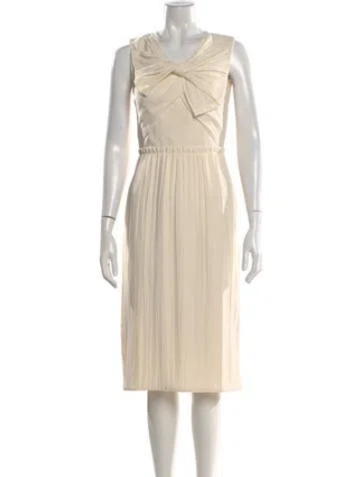 Pre-owned Jason Wu Collection V-neck Knee-length Dress In Neutral